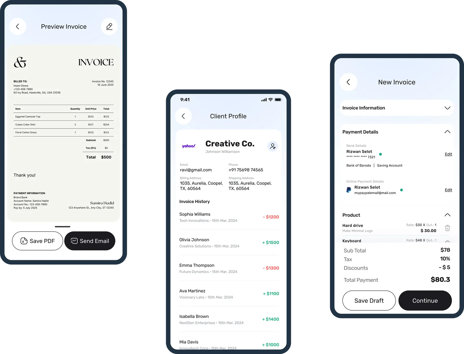 Plesy Invoice results in the live product