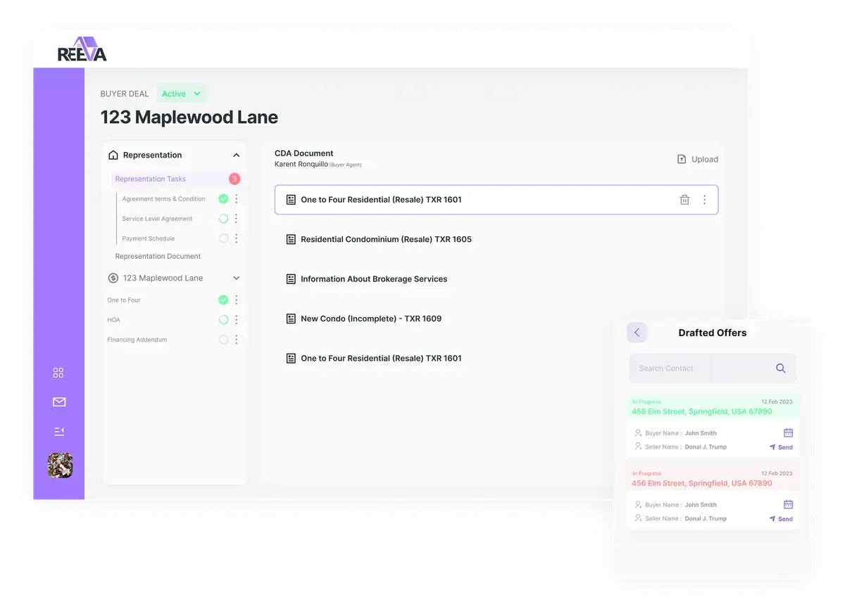 Screens from the Reeva platform